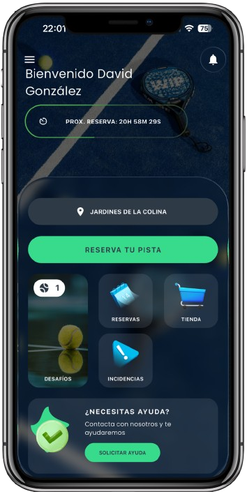 Home Screen PadelPlanner